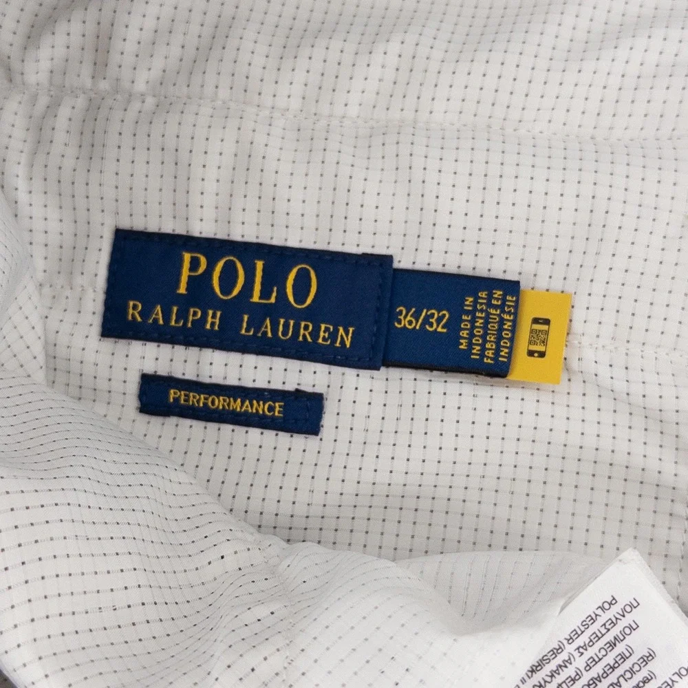 Polo Ralph Lauren Mens 36x32 Stretch Slim Fit Dobby Performance Pants Tan Chinos